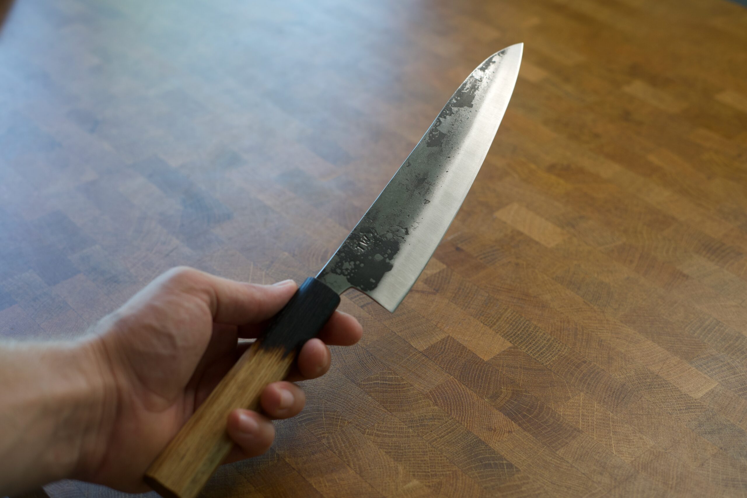 TW Handgeschmiedetes Carbonstahl Kochmesser Prototyp