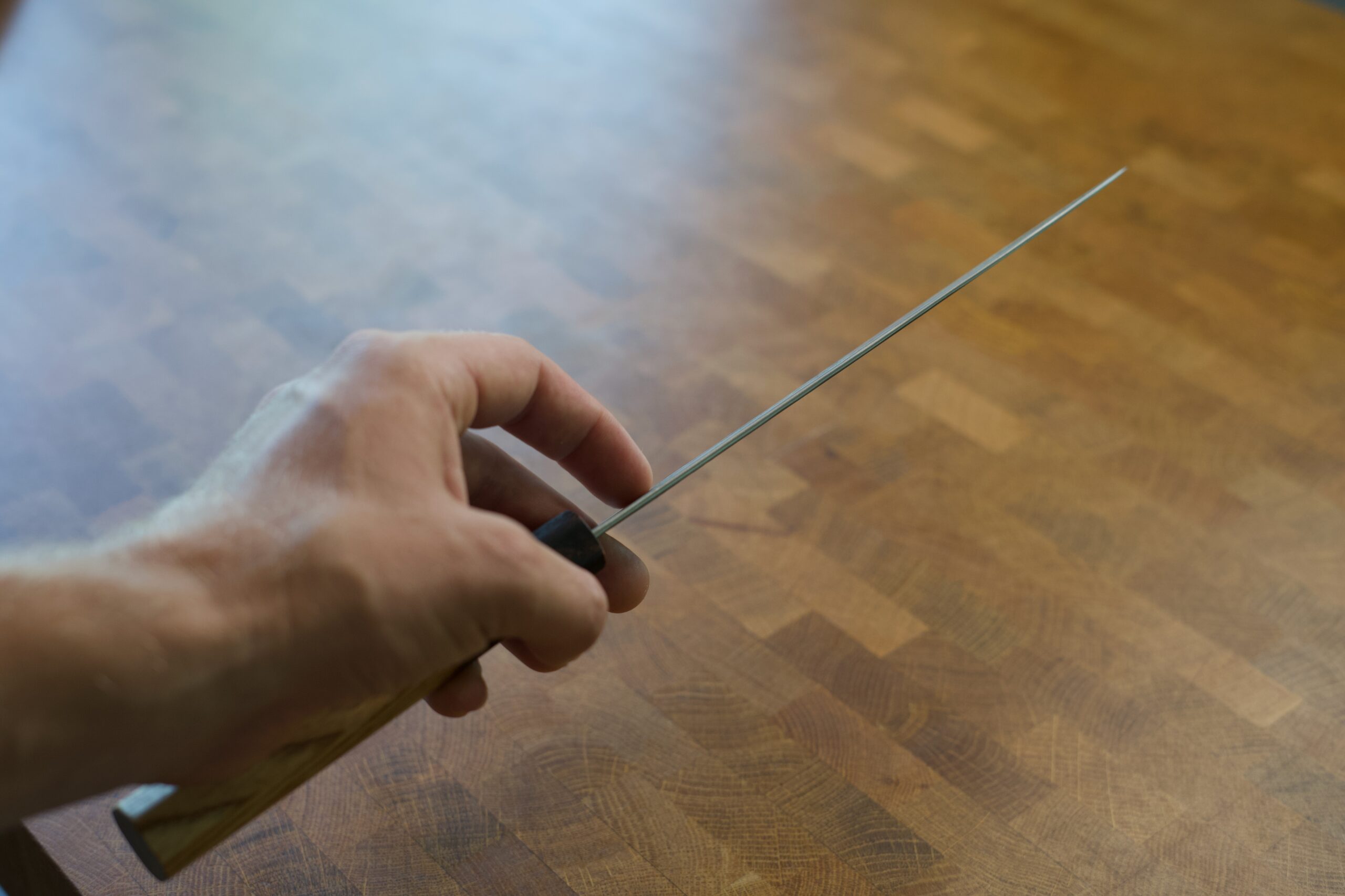 TW Handgeschmiedetes Carbonstahl Kochmesser Prototyp – Bild 5